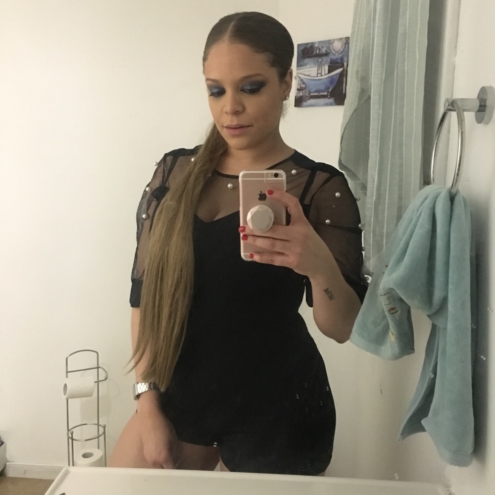 Black pearl sparkle romper